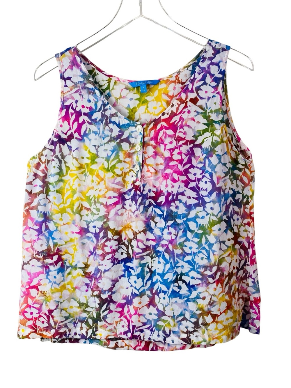 Blue Ginger Multicolor Floral Saturn Tank Top Size M